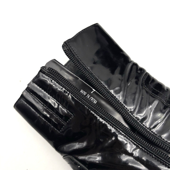 Jeffrey Campbell MAXEN 2 Black Patent Leather Block Heel Platform Boots Size 7 - Picture 15 of 16